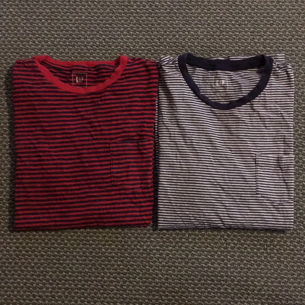 Lot of 2 GAP stripe pocket tees